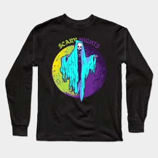 Scary Nights Horror Design Long Sleeve T-Shirt